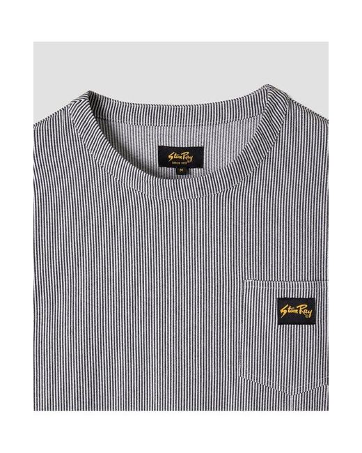 Stan Ray Gray Pinstripe Cotton Utility T-Shirt for men