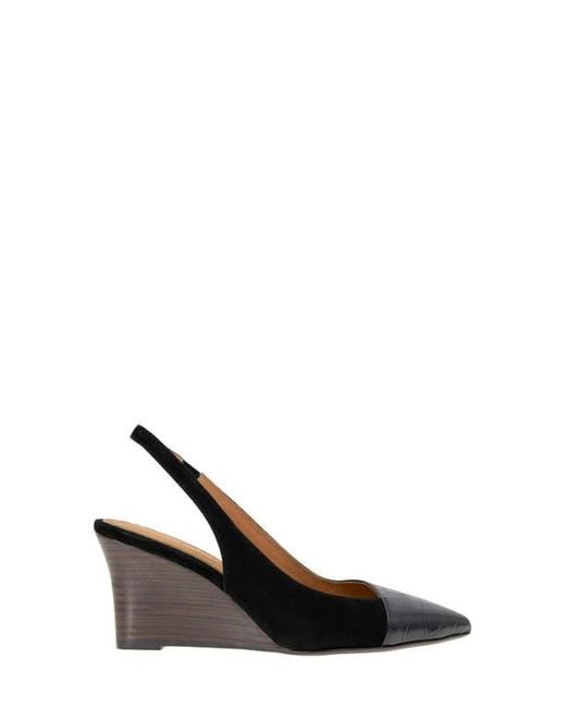 Andre Assous Black Laina Slingback Wedge Pump