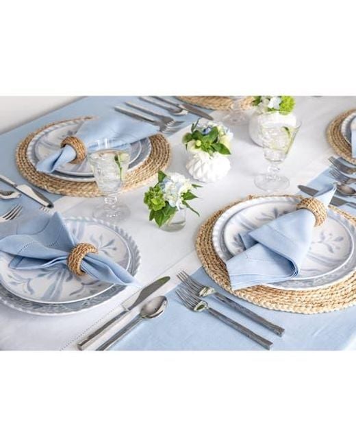 Solino Home White Linen Table Runner