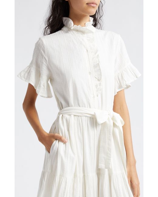 MILLE White Victoria Ruffle Front Dress