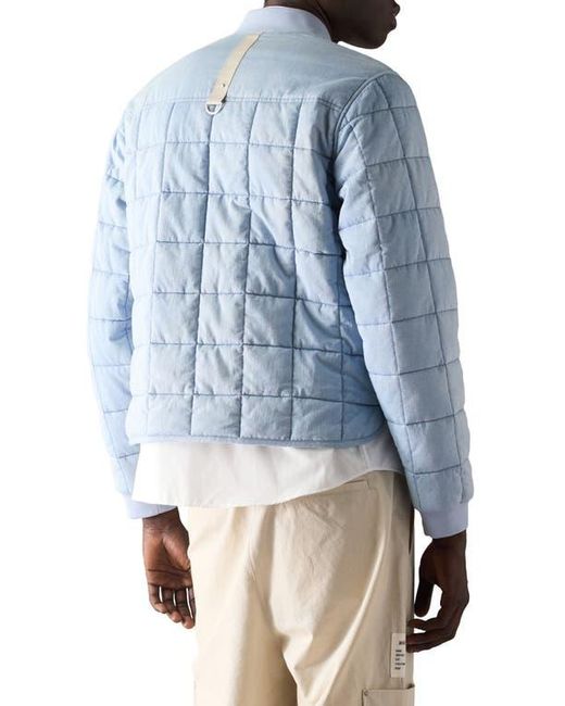 Moose Knuckles Blue Transit Down Denim Liner Bomber Jacket for men