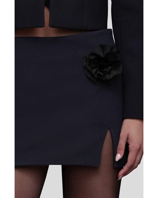 Avec Les Filles Blue Floral Embellished Mini Skort