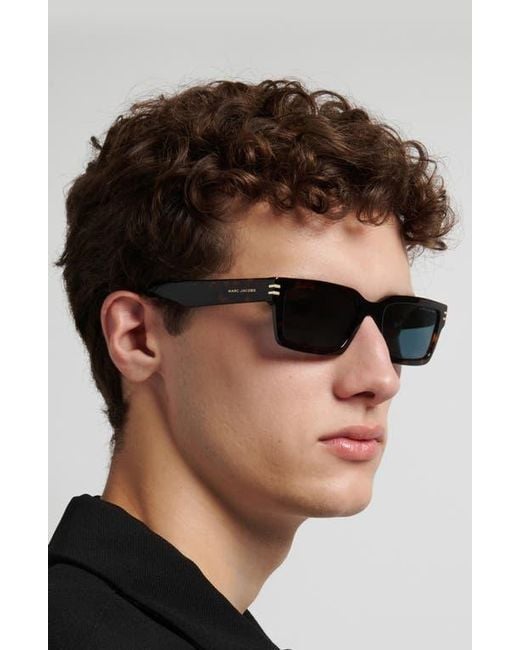 Marc Jacobs Black 54Mm Rectangular Sunglasses for men