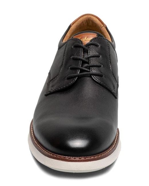 Florsheim Black Launch Plain Toe Derby for men