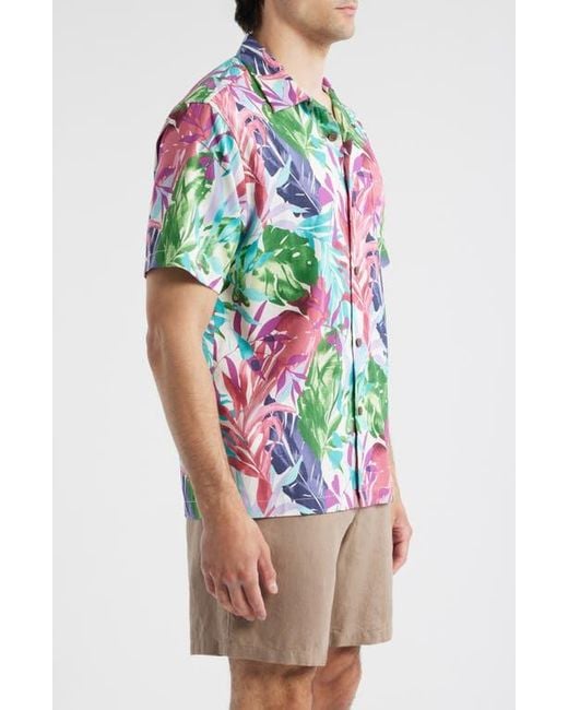 Tommy Bahama Multicolor Fuego Fronds Print Silk Blend Camp Shirt for men