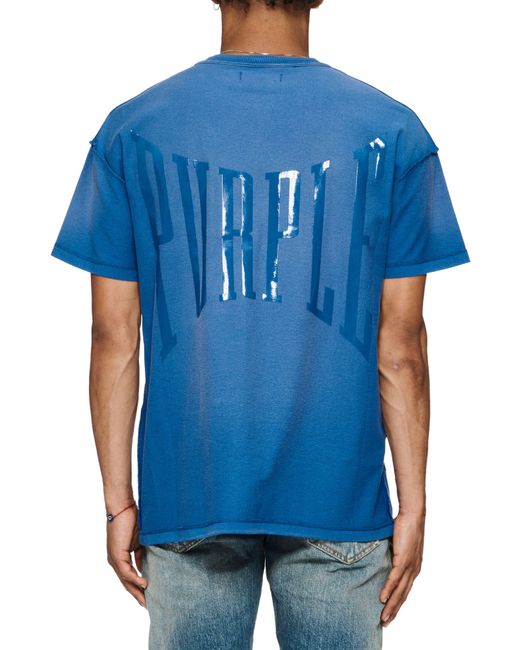 Purple Brand Blue Oversize Inside Out Graphic T-shirt for men