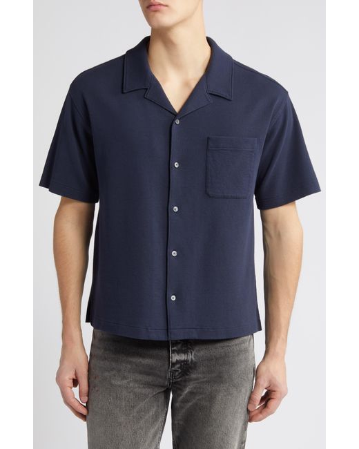 FRAME Blue Duo Fold Relaxed Short Sleeve Button-up Shirt for men