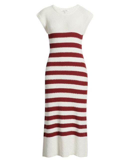 ZOE AND CLAIRE Red Placed Stripe Cotton Sweater Dress