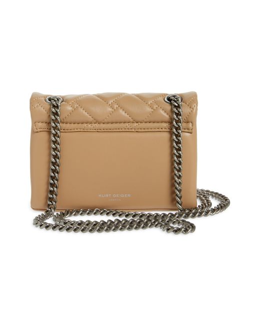 Kurt Geiger Mini Kensington Quilted Leather Crossbody Bag in Natural Lyst