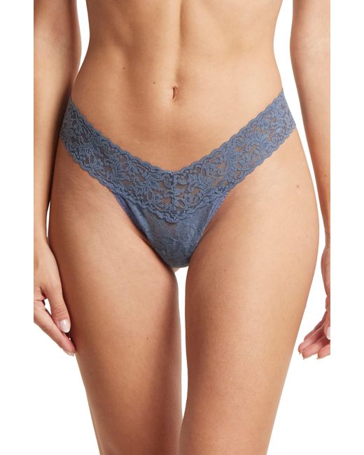 Hanky Panky Blue Signature Lace Low Rise Thong