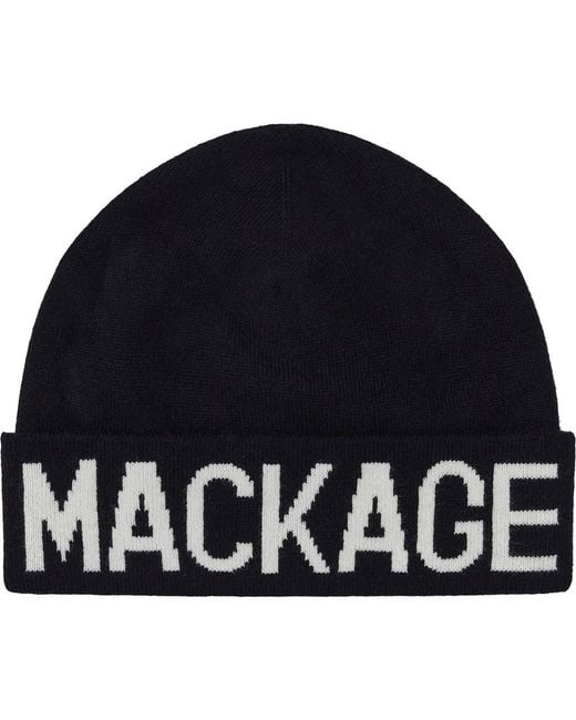 Mackage Blue Kids' Kiko Cuff Recycled Wool Blend Rib Beanie for men