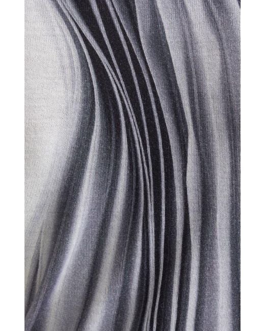 Jason Wu Blue Dancing Pleat Print Merino Wool Turtleneck Sweater