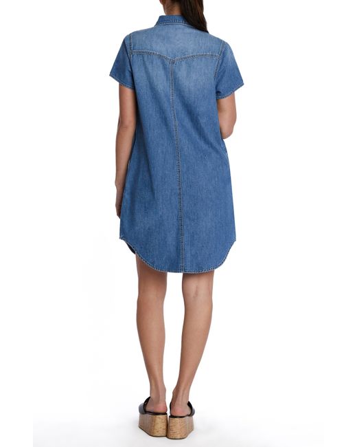 Wash Lab Denim Blue Amanda Short Sleeve Denim Shirtdress