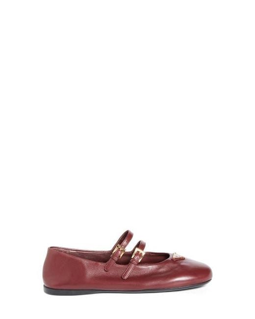 Prada Purple Double Strap Mary Jane Flat