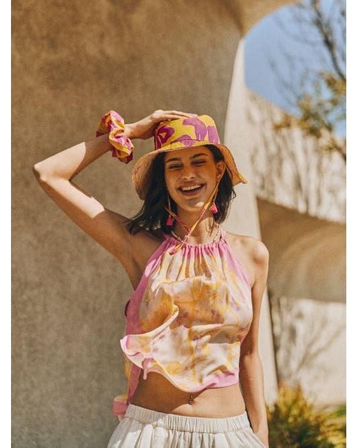 Lost Pattern Pink Tropical Bliss Reversible Sun Hat