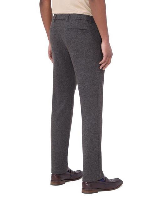 Bugatchi Blue Flat Front Wool & Cotton Blend Chino Pants for men