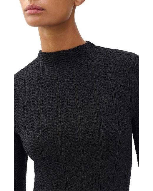 Rag & Bone Black Francesca Merino Wool Crop Sweater