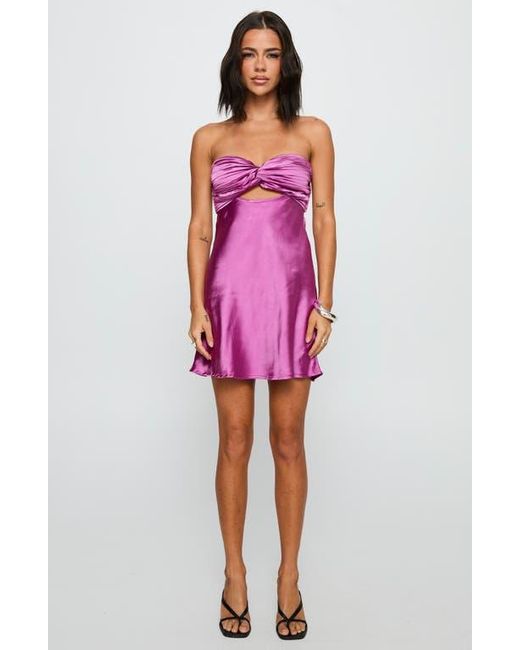 Princess Polly Pink Faviola Strapless Satin Minidress