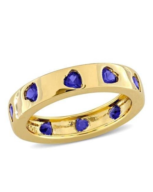 Julianna B Blue Lab-Created Gemstone Heart Eternity Ring