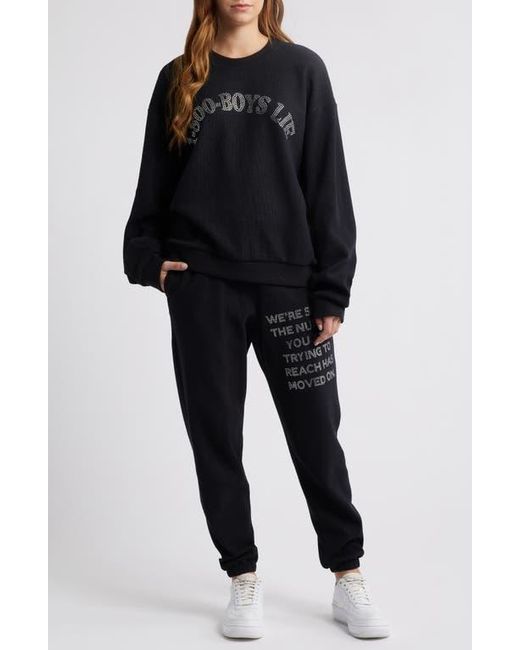 Boys Lie Black 1-800 Mac Embellished Slim Cotton Graphic Joggers