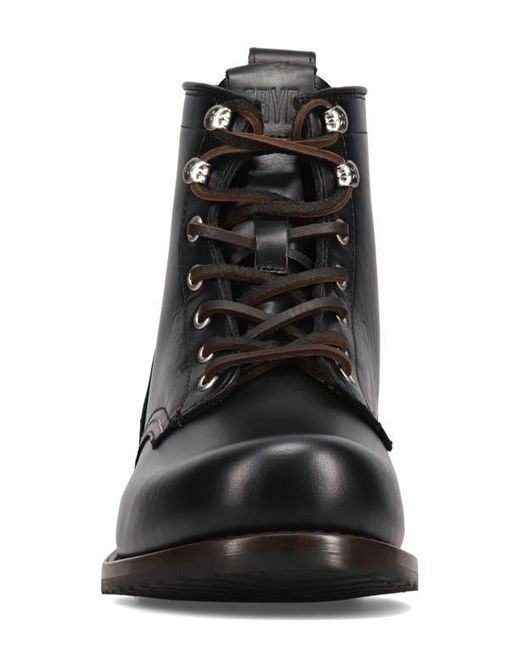 Frye Black Lace-Up Leather Ankle Boots for men
