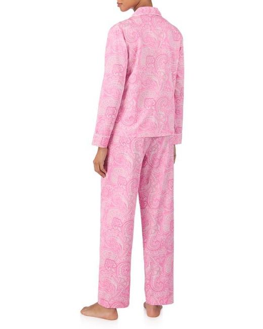 Ralph Lauren Pink Paisley Cotton Blend Pajamas