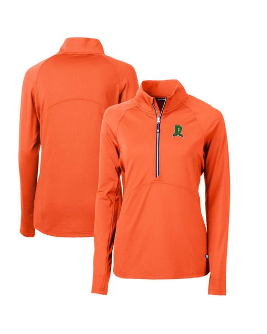 Cutter & Buck Orange Dayton Dragons Adapt Eco Knit Stretch Recycled Half-zip Top At Nordstrom