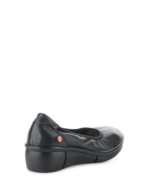 Softinos Black Rem Platform Wedge Pump
