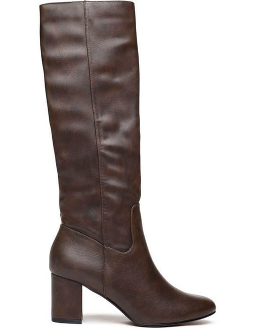 V.GAN LONDON Women's Brown Vegan Avocado Knee-High Boot