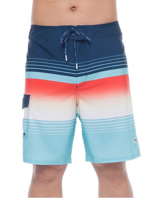 Rokka&Rolla Blue 4-Way Stretch Performance Board Shorts for men