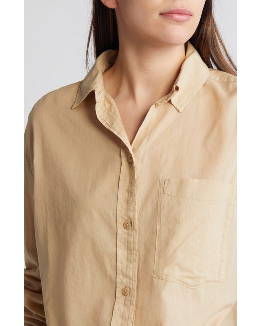 Treasure & Bond Natural Cotton Voile Button-up Shirt