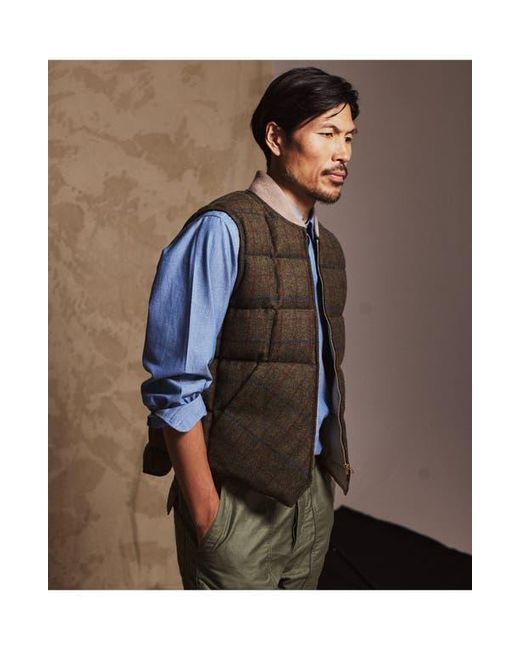 Fortela Green Wool Check Vest for men