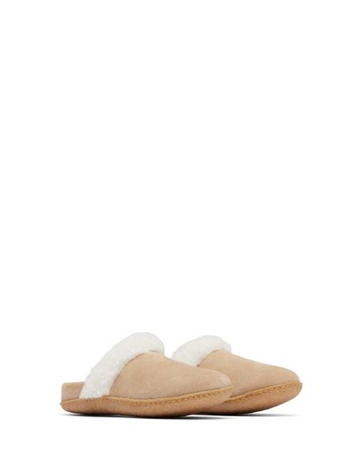 Sorel White Nakiska Ii Faux Shearling Lined Slide Slipper