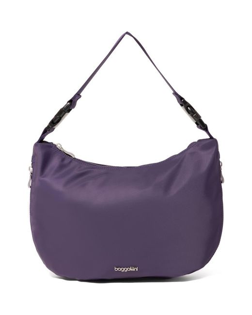 Baggallini Purple Crescent Convertible Hobo