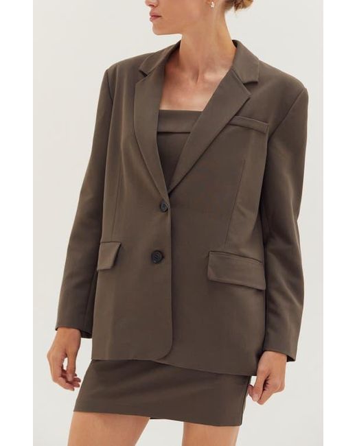 Crescent Black Oversized Single-Breasted Blazer