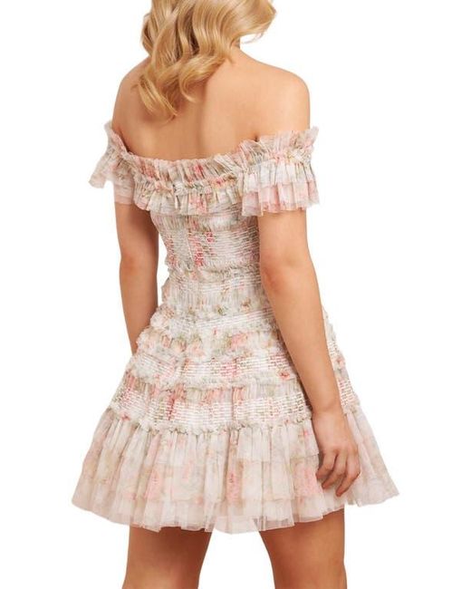 Needle & Thread White Madame Rose Elodie Mini Dress