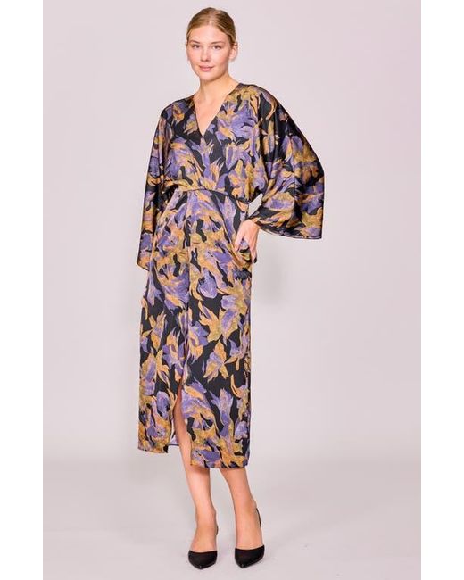 MELLODAY Red Wide Neck Long Sleeve Midi Dress