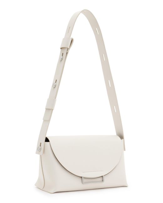 AllSaints White Celeste Leather Crossbody Bag