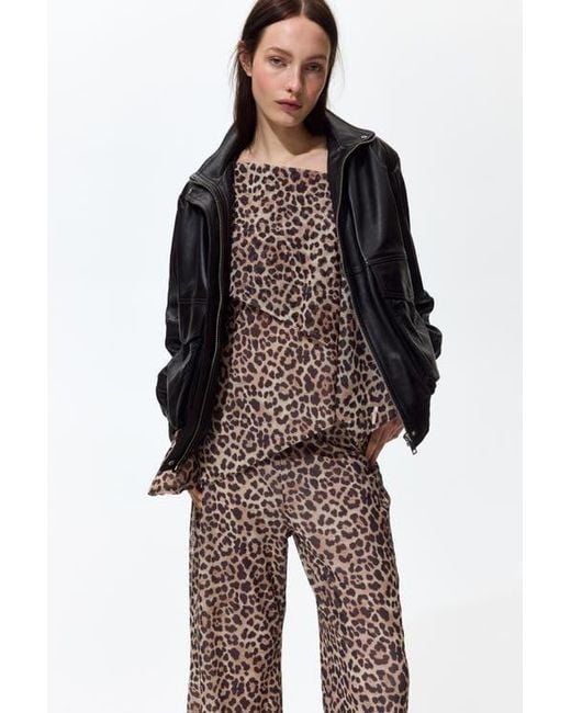 H&M Brown Mesh Pull-On Trousers