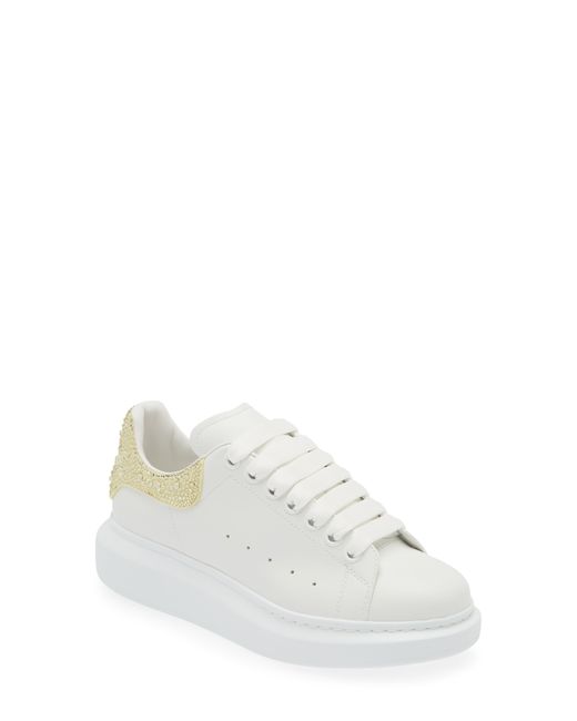Alexander McQueen White Oversized Crystal Embellished Sneaker