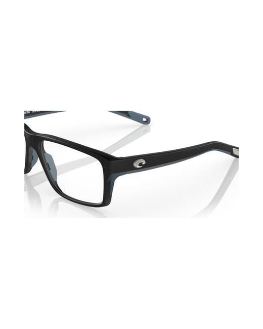 Costa Black 59Mm Rectangle Optical Glasses for men