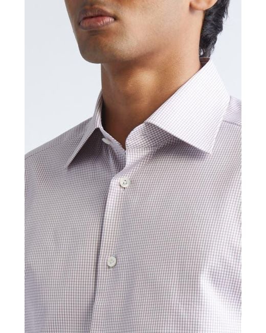 Zegna Gray Centoventimila Minicheck Button-Up Shirt for men