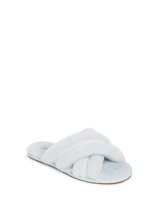 Ugg White Scuffita Genuine Shearling Slide Slipper