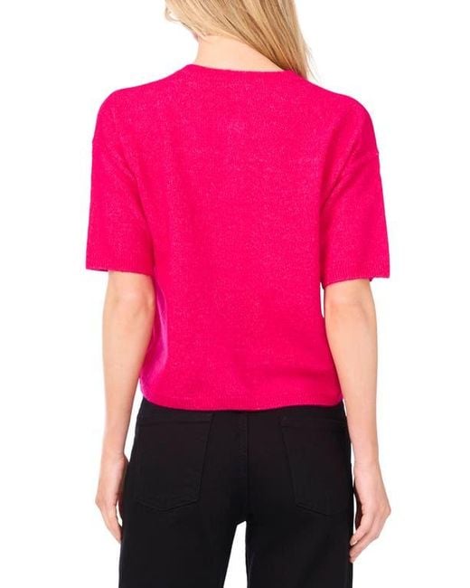 Vince Camuto Pink Short Sleeve Cardigan