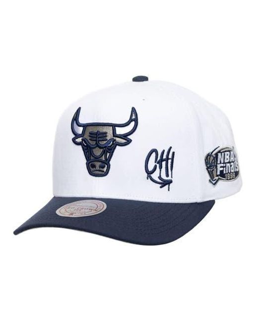Mitchell & Ness Blue Chicago Bulls Graffiti Core Pro Crown Adjustable Hat for men