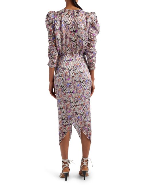 Isabel Marant Multicolor Nemil Abstract Print Ruched Midi Dress