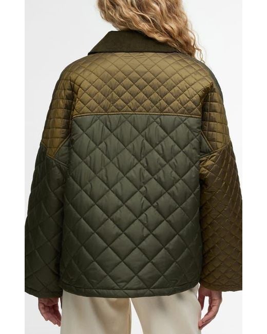 Barbour Green Danby Patchwork Quilted Jacket