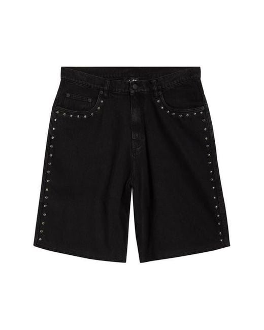 Pleasures Black Lucky Stud Jorts for men