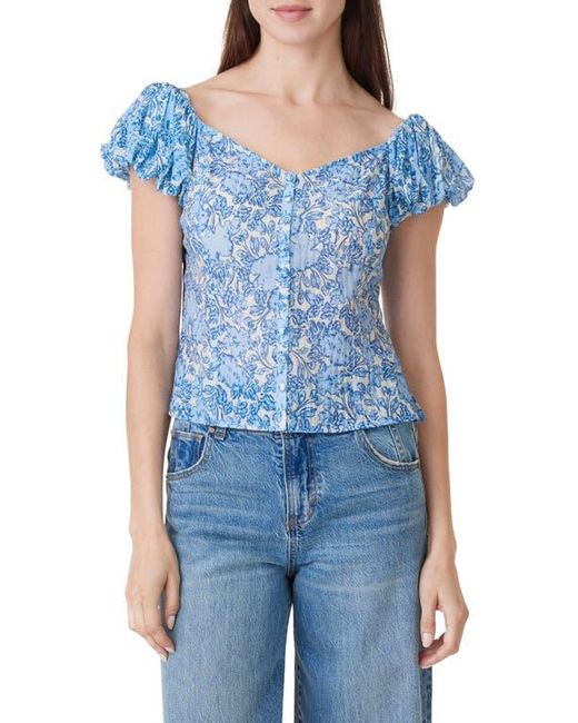 Habitual Blue Seamed Button-Up Top
