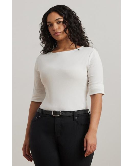 Ralph Lauren Gray Boat Neck Top